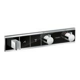 RainSelect shower thermostat, 2 functions, with shower head holder, black