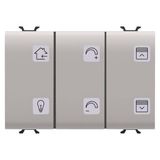 PUSH-BUTTON PANEL WITH INTERCHANGEABLE SYMBOLS - WITH SWITCH ACTUATOR - KNX - 6+1 CHANNELS - 3 MODULES - NATURAL BEIGE - CHORUS