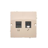 Computer socket RJ45 category 5e + telephone socket RJ11, (module), beige