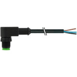 M12 male 90° A-cod. with cable Lite PUR 4x0.34 bk UL/CSA+drag ch. 10m