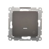 "Light" push button with LED indicator light, (module), 16AX, Screw, Bronze matt, metalic