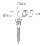 BLACK COB 3W WW IP67 SPIKE 350mA