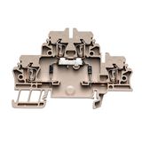 Z-series, Component terminal, Double-tier terminal, Rated cross-section: 2.5 mm², Tension-clamp connection, dark beige