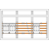 NH distributor divider triple, H=500mm, W=800mm, D=165mm, IP31/43 (NHV3T)