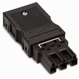 Shorting plug with assembled strain relief housing 3-pole black