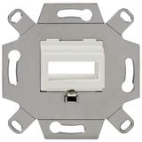 Mounting adapter, SC-D/LC-Quad, 2-fold, pure white (similar to RAL 9010), for TAE covers
