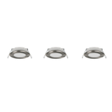 Himal recessed spotlight LED brushed steel 3-pack
