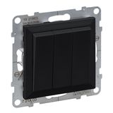 3-GANG ONE-WAY SWITCH 10AX SCREW TERMINALS BLACK