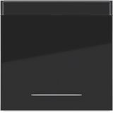 Rocker single, text field, clear lens, A.x/C.x, night black glossy