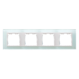 Quadruple frame, glass, Plain / White