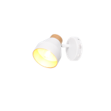 Valentin spot 1-pc E14 matt white/gold/wood