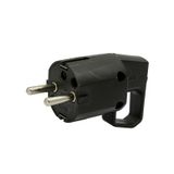 Single Socket with a handle, with earthing contact "uni-schuko" 16A 250V IP20 black  VWUC 325-05
