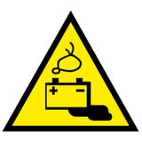 Triangular danger sign adhesive - Side 140 mm