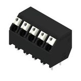 Printed circuit board terminals, 5.08 mm, Number of poles: 5, 135°, Solder pin length (l): 3.5 mm, black, PUSH IN with actuator, Clamping range, max. : 1.5 mm², Tape