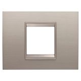 LUX PLATE - IN METAL - 2 MODULES - BRUSHED ALUMINIUM - INNER FRAME MATT LIGHT BRONZE - CHORUSMART