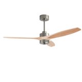 Fan Stem Evo ø1220mm Play Satin Nickel with Light Wood Blades