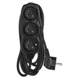 Extension Cord 5 m / 3 sockets / black / PVC / 1.5 mm2