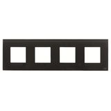 N2274 CN Frame 4-gang / 2+2+2+2-modules - Noble - Black Glass