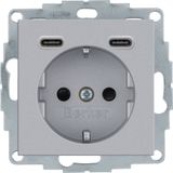 WCD RA, 2 x USB C (PD), Berker S.1/B.3/B.7 aluminum mat
