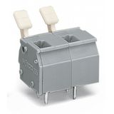 PCB terminal block finger-operated levers 2.5 mm² gray