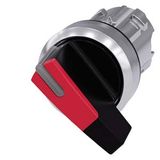 Toggle switch, illuminable, 22 mm, round, metal, high gloss, red