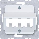 Centraalpl voor 3 MINI-COM-modules, A.x/C.x/S.x/B.x/Q.x/K.x, wit mat