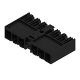 PCB plug-in connector, male header, closed side, Middle screw flange, THT solder connection, 7.62 mm, Number of poles: 6, 270°, Solder pin length (l): 3.5 mm, tinned, black, Box