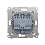 IP two-circuit switch, LED illuminated, (module), 16AX, Screw, Silver matt, metalic