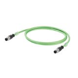 Dragline cable, PROFINET, M12 D-code – IP 67 straight pin, M12 D-code – IP 67 straight pin, Cat.5 (ISO/IEC 11801) / Cat.5e (TIA T568-B), PUR, 3.7 m