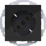 SCHUKO wall socket 45°, plug-in, A.x/C.x, glossy night black