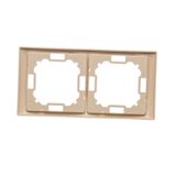 Two gang switch, (module), 10AX, quick connection, Inox, metallized