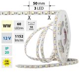 LED strip SMD5050 WW, 60LED/m, 14,4W/m, DC 12V, 1152lm/m, IP20, 10mm, 50m