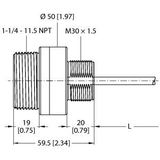 Ultrasonic Sensor diffuse mode sensor   K50UX2CRA
