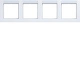 Cover frame 4-way horizontal, text field, A.1, light white matte