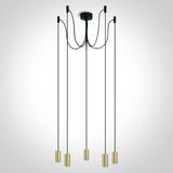 BRUSHED BRASS PENDANT 20W 5xE27