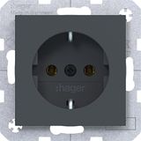 SCHUKO wall socket, push-in type, A.x/C.x, anthracite