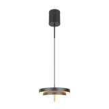 Keaton LED pendant 1-pc 40 cm matt black/brass
