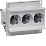 Ceramic fuse base D02 E18 63A 3pole DIN rail clamp cover