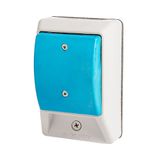 Palm switch, momentary, blue dome button, without enclosure