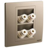 Mallia Senses 2 gang single loudspeaker socket outlet - Dark Bronze