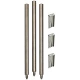 SET of base support rods 3x 16x200 mm StSt for tripod