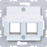 Centraalplaat 2-v, AMP connectors, A.x/C.x/S.x/B.x/Q.x/K.x wit gl.