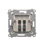 Double socket outlet with eaerthing and shutters - for Nature frames, (module), 16A, 250V, Screw, Bronze matt, metalic