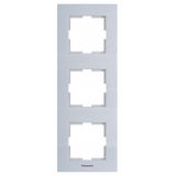 Karre Plus Accessory Aluminium - Silver Three Gang Frame