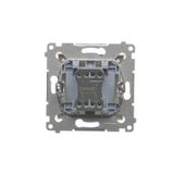 Double roller shutter button (1-0-2), 10A, Gold matt, metalic