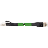 RJ45 male 0° / RJ45 male 0° shielded PUR 4x2xAWG26 gn  0.7m
