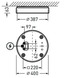 Wall and ceiling luminaire Olisq R MultiLumen 4 Diffuser White around ET 29W 4000lm Lambertian (L) IP54 IK03 3 SDCM