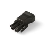 Coupler 2-p socket, str-rel, low, wht