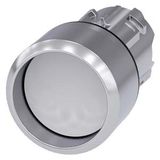 Pushbutton, 22 mm, round, metal, high gloss, white, front ring