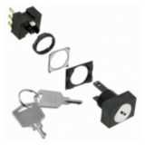 Selector switch front, 16 mm, rectangular, key-type, 2 notches, manual A16K2012A